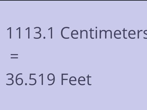 1113.1 CM TO FEET