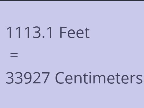 1113.1 FEET TO CM