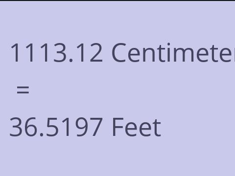 1113.12 CM TO FEET