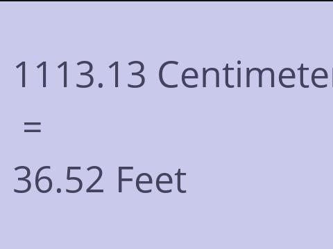 1113.13 CM TO FEET