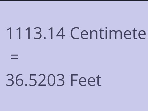 1113.14 CM TO FEET