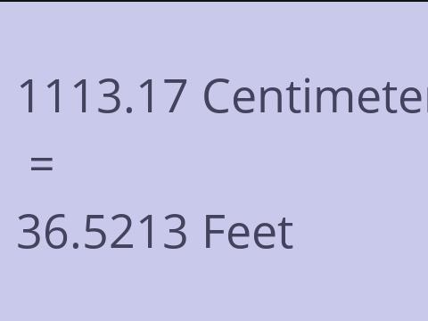 1113.17 CM TO FEET