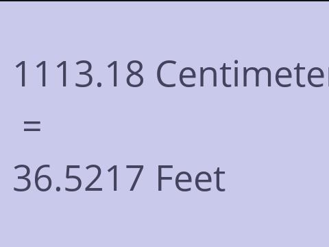 1113.18 CM TO FEET