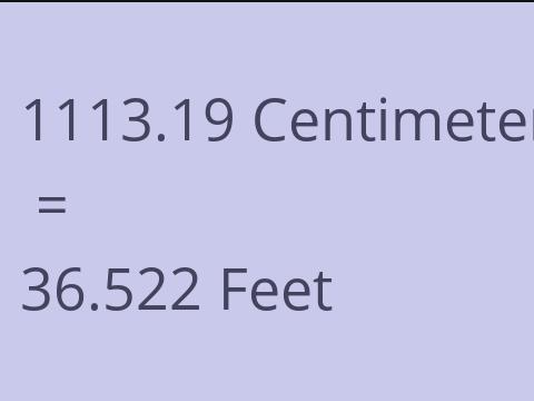 1113.19 CM TO FEET