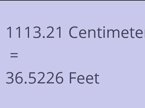 1113.21 CM TO FEET