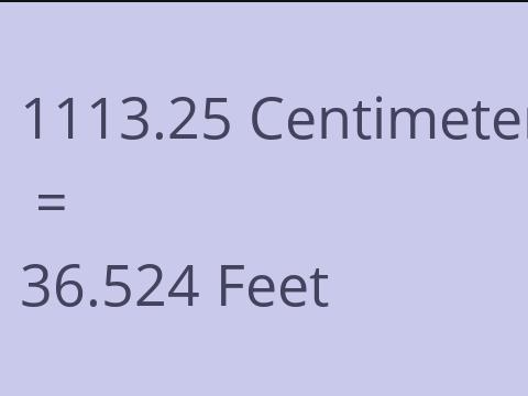 1113.25 CM TO FEET