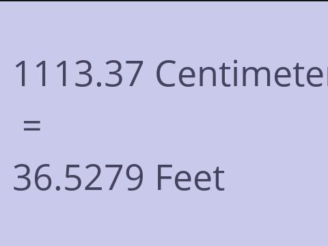 1113.37 CM TO FEET