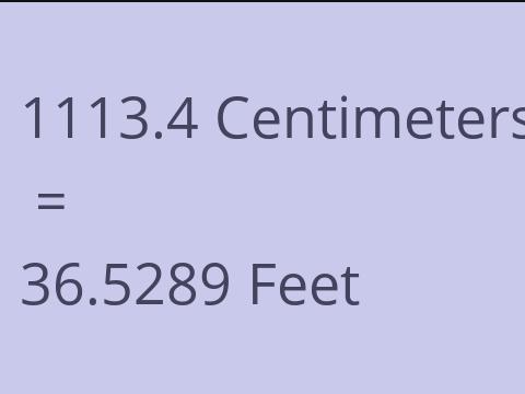 1113.4 CM TO FEET