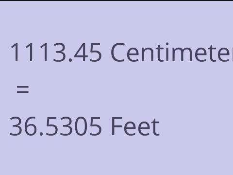 1113.45 CM TO FEET