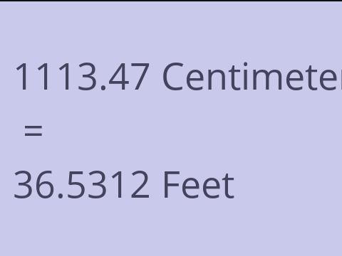 1113.47 CM TO FEET