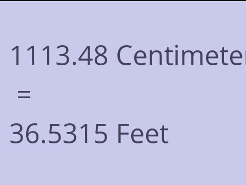 1113.48 CM TO FEET