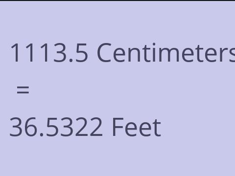 1113.5 CM TO FEET