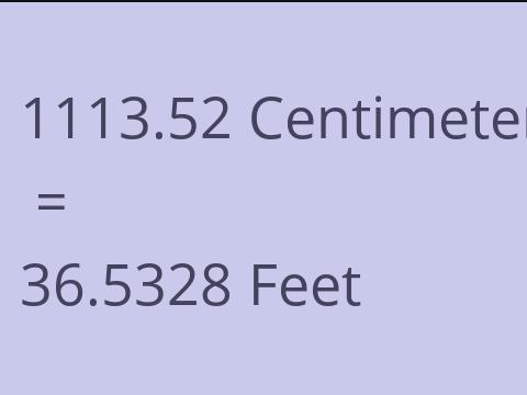 1113.52 CM TO FEET