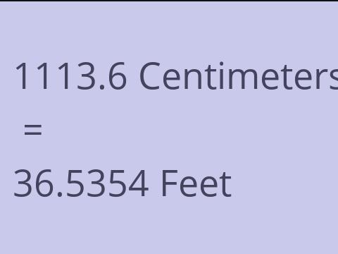 1113.6 CM TO FEET