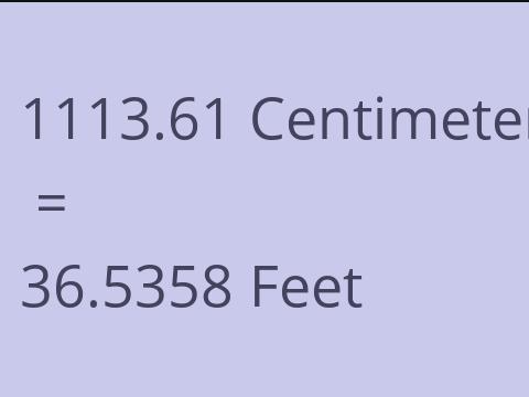 1113.61 CM TO FEET