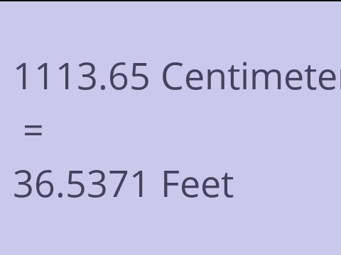 1113.65 CM TO FEET