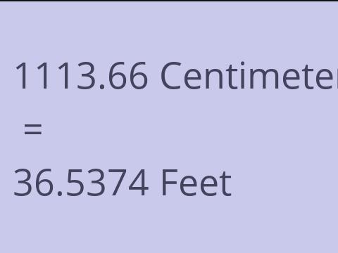 1113.66 CM TO FEET