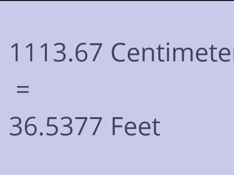 1113.67 CM TO FEET