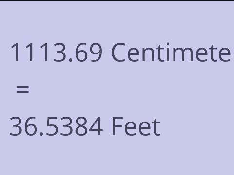 1113.69 CM TO FEET