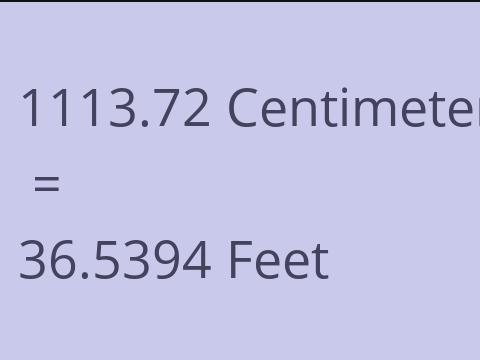 1113.72 CM TO FEET