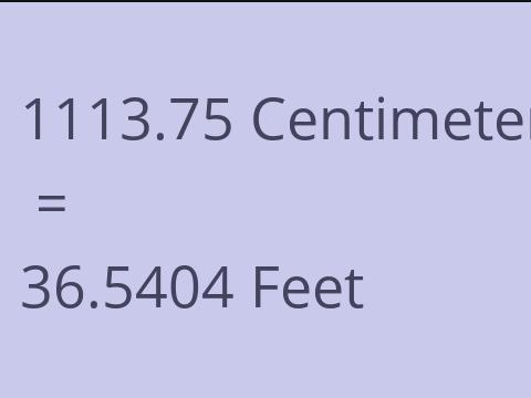 1113.75 CM TO FEET