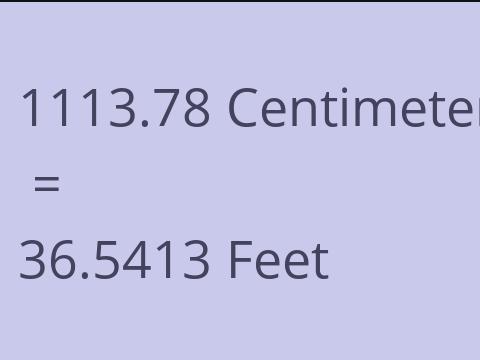 1113.78 CM TO FEET