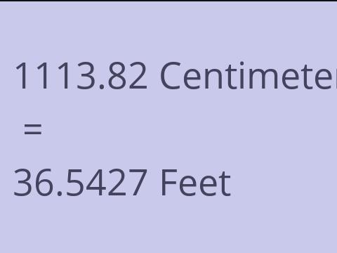 1113.82 CM TO FEET