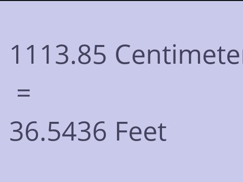 1113.85 CM TO FEET