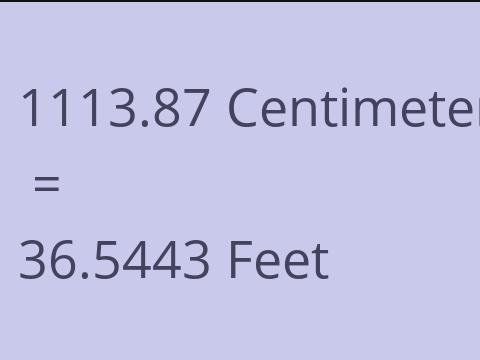 1113.87 CM TO FEET