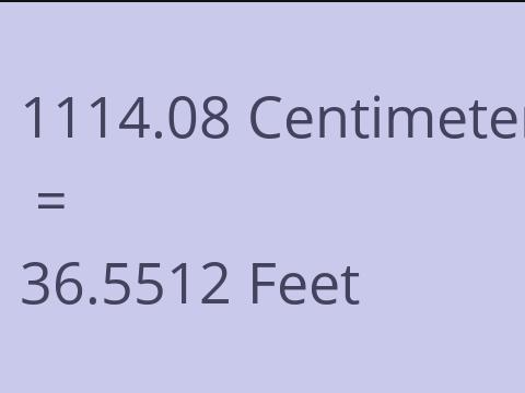 1114.08 CM TO FEET