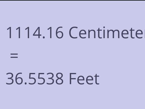 1114.16 CM TO FEET