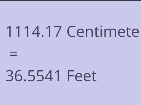 1114.17 CM TO FEET