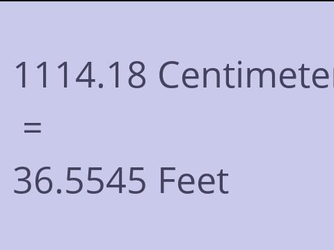 1114.18 CM TO FEET