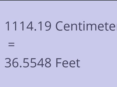 1114.19 CM TO FEET