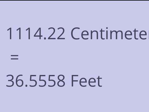 1114.22 CM TO FEET