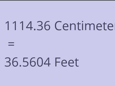 1114.36 CM TO FEET