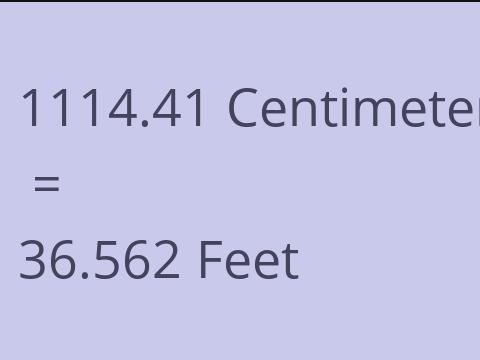 1114.41 CM TO FEET