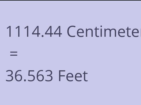 1114.44 CM TO FEET