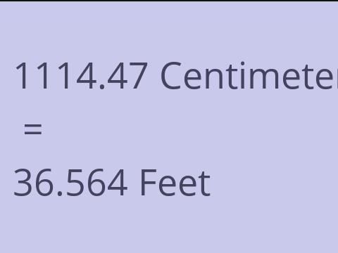 1114.47 CM TO FEET