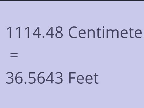 1114.48 CM TO FEET