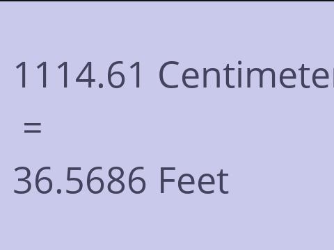 1114.61 CM TO FEET