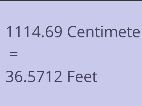 1114.69 CM TO FEET