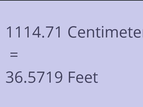 1114.71 CM TO FEET