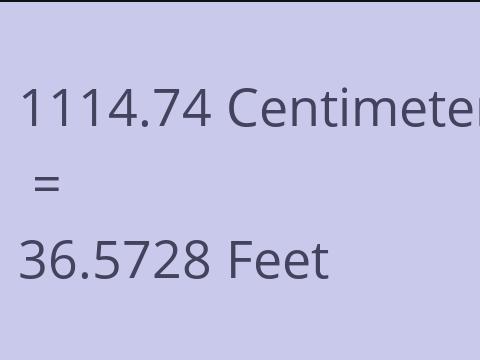 1114.74 CM TO FEET