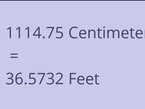 1114.75 CM TO FEET