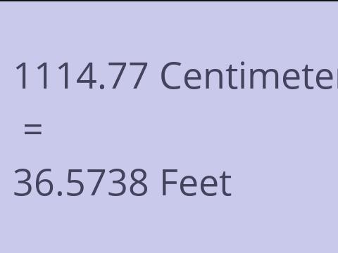 1114.77 CM TO FEET