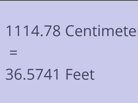 1114.78 CM TO FEET