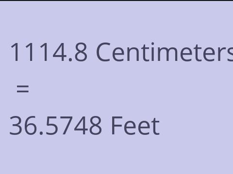 1114.8 CM TO FEET