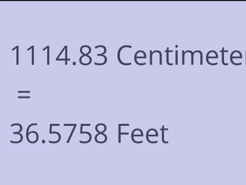 1114.83 CM TO FEET