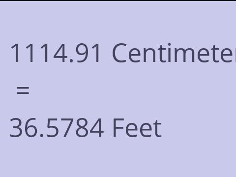 1114.91 CM TO FEET